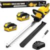 GoYwato 21V 53cm Tagliasiepi a Batteria con 2x4Ah Batterie, Maniglia Ruotabile 180° | Taglia Siepe da Giardino, Diametro Di Taglio 16mm, 2200SPM, Lama a Doppia Azione 65Mn, Leggero,per Siepi, Arbusti, Potatura