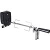 MccoMMon Set di spiedo girevole in acciaio inox, supporto motore, motore Weber Genesis + asta + forchetta, portata 7 kg bruciatori per barbecue