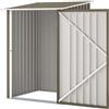 Outsunny Casetta da Giardino 0.92m² Acciaio Zincato, Marrone e Bianco | Capanno Porta Attrezzi, Tetto Inclinato, Porta Battente Bloccabile, 100x104x160cm