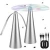 mizikuu 2 pezzi USB Repellente Mosche da Tavolo, Anti Mosche Ventola con Gancio Sospesa Ventilatore Repellente per Zanzare Terrazze Ristoranti Tengono Lontano le Vespe e Gli Insetti dal Cibo Argento