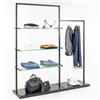 QD25 TP K12 stender con appenderia e ripiani in vetro 40x160 H170 cm