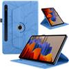 TEDTIKJT Cover per Samsung Galaxy Tab S9/S8/S7 11 2023 SM-X700/X706/T870/X710 Custodia Pelle PU 360°Multi Angolo Ruotabile Supporto Flip Tablet Protettiva Cover,Blu Albero