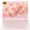 LONGEVINCE Computer Portatile 14pollici Laptop, 2160×1440 IPS(2K), Celeron N5105(fino a 2,9 GHz),Privacy Cam，pesa 1,4 kg，Wi-Fi 5,BT5.0,USB 3.0,6000Mah,ultra-sottile portatile Notebook oro rosa (16+512G)