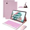 SOPPY Custodia Tastiera Retroilluminata con Mouse per Samsung Tab A8 10.5 2022 (SM-X200/ X205 /X207), Layout Italian, 7 Colori Retroilluminazione, Porta Penna S, Copertura Sottile, Rosa