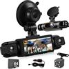 NHOPEEW 1080P Dashcam con Registrazione in Loop, Angolo Grandangolare | 3.16 Dash cam Supporta 24H Monitoraggio, Schermo Regolabile, Visibilità Retromarcia + Telecamera Posteriore, SD 64G Inclusa