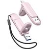 ORICO Neo Memoria Esterna 128 GB, Pendrive USB-C/A, 400MB/s, Rosa Pastello | USB 3.2 Gen 1, Metallo, Compatibile con MacBook Neo, iPhone 15/16/17, Android Smartphone, Tablet, PC
