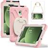 LEHEE Custodia per Samsung Tab Active 5/3, Ruotabili Kids Protettiva Antiurto con Cavalletto/per cinturino Case Cover per Samsung Galaxy Tab Active 5/Active 3 X300/T570/T575, Rosa