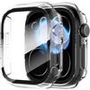 Diruite 2 Pezzi Cover per Apple Watch Series 12 46mm Pellicola Protettiva | PC Dura Custodia con Vetro Temperato 9H HD,Alta Sensibilità,Antigraffio,Ultrasottil Tutto,Trasparente,46mm(Alluminio&Titanio)