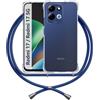 ANFAIRLACE Cover Cordino Compatibile con Xiaomi Redmi 17 4G 5G, Blu | Custodia Laccio Trasparente Silicone Morbido Regolabile Antiurto Rinforza Angoli Chiaro Case