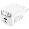 Veridius 65W Caricabatterie USB C Rapido Cavo Retrattile Integrato GaN Tech 2-Porte PD3.0