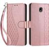 SIENIANLINE Cover per Samsung Galaxy J5 2017 custodia portafoglio Cubo - Oro Rosa | 3 scomparti carte, 1 tasca banconote, Chiusura magnetica, Supporto, Pelle PU flip cover per Samsung J5 2017