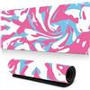 Hixingo Tappetino Mouse, Fluido Multicolore Tappetino Mouse XXL/XL/L, Tappetino Mouse Gaming con Base in Antiscivolo e Bordi Cuciti, Mouse Pad per Casa Ufficio (Rosa blu,1200x600x3mm)