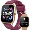 Mindimp Smart Watch per uomo e donna, fitness tracker con contatore di attività/monitoraggio del sonno, impermeabile IP68, compatibile con Android iPhone iOS (custodia sabbia calda con cinturino bordeaux e