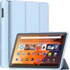 Sonlaryin Fire HD 10 Custodia per tablet (13° Gen, 2023), non per iPad, Sonlaryin Tripla Frontale Pieghevole in Pelle e Morbido TPU Retro per Fire HD 10 Kids Pro Tablet, Auto Sonno/Sveglia, Blu Cielo