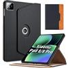 Vkooer Custodia girevole a 360° per Xiaomi Pad 8/8 Pro & Pad 7/7 Pro da 11,2 pollici, antiurto, anti-impronte, in pelle di alta qualità, con scomparto per documenti, grigio