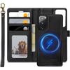 XTCASE Cover Portafoglio Pelle Magnetica per Samsung Galaxy S20 FE, Nero | Custodia Flip Libro PU Premium [Rimovibile 2 in 1] [Compatibile con Magsafe] [Slot per Scheda] [Chiusura Magnetica], Nero