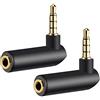 aigolink Adattatore jack da 3,5 mm a presa jack da 3,5 mm | 2 connettori ad angolo di 90°, connettori jack stereo AUX TRS placcati in oro per cuffie, tablet, lettori MP3 e altoparlanti