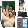 PHINIENLAND Cover per iPhone 16 custodia portafoglio Gatto | 3 scomparti carte, 1 tasca banconote, Chiusura magnetica, Supporto, Pelle PU flip cover per iPhone 16