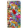 dakanna Custodia per Huawei P8 Lite 2017 | Graffiti Colorati New York City | Cover in Gel di Silicone TPU Morbido di Alta qualità Trasparente