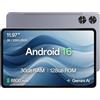 SVITOO Tablet da 12, Android 16, schermo ampio 2K Full HD (2000 x 1200), 30 GB di RAM (4+26) + 128 GB di ROM, Octa-Core, fotocamera 13+5 MP, 8000 mAh, Widevine L1, Wi-Fi 2.4G/5G, BT 5.0, GPS