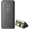 Rembcon - Cover per Samsung Galaxy S9 Plus, a specchio trasparente, con apertura a libro, per Samsung Galaxy S9 Plus a 360°, protezione integrale con supporto ultra sottile e anti-urto, trasparente