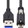 NFHK Connettore di bloccaggio USB 3.1 Tipo-C a cavo dati USB 3.0 standard per fotocamera con vite di montaggio a pannello 120 CM