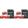 Lexar Scheda Micro SD 128 GB 3 Pack, fino a 100 MB/s, memory card (Confezione da 2)