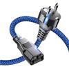 Goalfish Cavo di alimentazione a 3 poli, per dispositivi a freddo, 3 m, in nylon intrecciato (CEE 7/7 su IEC60320 C13), connettore dritto con VDE per monitor, PC, stampante, PS3/PS4 PRO, scanner, TV, schermo