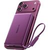 Baseus Picogo AM52 - Power Bank Qi2.2 Magsafe da 10000 mAh, 25 W wireless, ricarica rapida PD 45 W, cavo USB C integrato, batteria esterna magnetica per iPhone 17/16/15/14/13, rosso ciliegia scuro