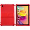 FKQLH Custodia per TCL Tab 10L, Silicone Morbido Skin Leggero Custodia Protettiva per Bambini Supporto Cover per TCL Tab 10L 10,1 Pollice, Rosso
