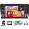 Fuluku 4+64GB Android 15 Autoradio per AUDI A3 8P S3 RS3 Wireless CarPlay Android Auto, Radio Schermo 7 In-Cell Touchscreen, Navi GPS WiFi, RDS FM, Bluetooth, EQ, Comandi al Volante Telecamera Retrocamera