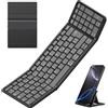 OMOTON Tastiera Bluetooth pieghevole con tastierino numerico, tastiera senza fili AZERTY ricaricabile, full-size, portatile Keyboard per Android Windows iOS Mac iPad Tablet PC, Grafite