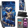 PHINIENLAND Cover per Xiaomi Redmi Note 12 Pro 5G custodia portafoglio Cuore | 3 scomparti carte, 1 tasca banconote, Chiusura magnetica, Supporto, Pelle PU flip cover per Xiaomi Poco X5 Pro