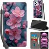 PHINIENLAND Cover per Xiaomi Redmi Note 12 Pro 5G custodia portafoglio Fiori | 3 scomparti carte, 1 tasca banconote, Chiusura magnetica, Supporto, Pelle PU flip cover per Xiaomi Poco X5 Pro
