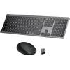 iClever 2.4G/Bluetooth Teclado y Ratón DK03-QWERTY Español USB Teclado Ratón Inalámbrico Con Batería Recargable, Diseño Ergonómico, Tamaño Compacto, Delgado y Fino, Conexión Estable