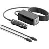 HKY 140W Caricabatteria da Auto PD3.1 GaN Caricatore USB C per MacBook PRO M2,iPhone 17/17 Pro/17 Pro Max,Galaxy S24 Ultra,Laptop,MSI Titan 18,Dell XPS 15 17,Steam Deck con Cavo Type C Veloce da 240W