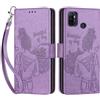 SIENIANLINE Cover per Oppo A53 / A53s / A32 4G custodia portafoglio Viola | 3 scomparti carte, 1 tasca banconote, Chiusura magnetica, Supporto, Pelle PU flip cover per Oppo A53 / A53s