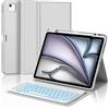 Occtingkind Per iPad Air 13 (M4/M3/M2) Cover Tastiera con RGB Italiana | Con Retroilluminazione 7 Colori - Custodia Keyboard, Utilizzo ottimale, Tastiera per iPad Air 13 & Pro 12.9 Grigio