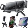 Qoosea Qi 15W Caricatore Wireless Auto, Doppia Bobina Caricabatteria da Auto Senza Fili Supporto Telefono per Bocchette, Porta Ricarica Cellulare Auto per Galaxy Z Fold 6/5/4/3 iPhone 16/15/14 Serie