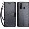 SIENIANLINE Cover per Xiaomi Redmi Note 8T custodia portafoglio Cubo - Nero | 3 scomparti carte, 1 tasca banconote, Chiusura magnetica, Supporto, Pelle PU flip cover per Redmi Note 8T