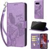 SIENIANLINE Cover per Google Pixel 9A custodia portafoglio Viola | 3 scomparti carte, 1 tasca banconote, Chiusura magnetica, Supporto, Pelle PU flip cover per Pixel 9A