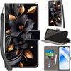 PHINIENLAND Cover per Oppo A55 / A56 5G custodia portafoglio Fiori | 3 scomparti carte, 1 tasca banconote, Chiusura magnetica, Supporto, Pelle PU flip cover per Oppo A16 4G
