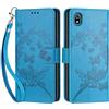 SIENIANLINE Cover per Xiaomi Redmi 7A custodia portafoglio Farfalla - Blu | 3 scomparti carte, 1 tasca banconote, Chiusura magnetica, Supporto, Pelle PU flip cover per Redmi 7A