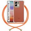 ANFAIRLACE Cover Cordino Compatibile con Xiaomi Redmi 17 4G 5G, Arancione | Custodia Laccio Trasparente Silicone Morbido Regolabile Antiurto Rinforza Angoli Chiaro Case