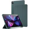 HotYou Custodia per iPad Pro da 12,9 pollici (1a generazione), con portapenne, retro in morbido TPU sottile, custodia protettiva a tre ante con supporto, accensione e spegnimento automatico, verde 2