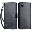 SIENIANLINE Cover per Xiaomi Redmi 7A custodia portafoglio Nero | 3 scomparti carte, 1 tasca banconote, Chiusura magnetica, Supporto, Pelle PU flip cover per Redmi 7A