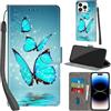 PHINIENLAND Cover per iPhone 14 Pro custodia portafoglio Turquoise | 3 scomparti carte, 1 tasca banconote, Chiusura magnetica, Supporto, Pelle PU flip cover per iPhone 14 Pro