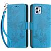 SIENIANLINE Cover per Motorola Moto G13 / G23 custodia portafoglio Blu | 3 scomparti carte, 1 tasca banconote, Chiusura magnetica, Supporto, Pelle PU flip cover per Moto G13 / G53