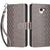 SIENIANLINE Cover per Samsung Galaxy J6 2018 custodia portafoglio Grigio | 3 scomparti carte, 1 tasca banconote, Chiusura magnetica, Supporto, Pelle PU flip cover per Samsung J6 2018