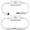Flomiara 2 cavi di prolunga monocromatici, 12 24 V, 4 A, con interruttore touch, pulsante on/off, CCTV, router, DC Mini LED dimmer touch, presa DC femmina a maschio, 5,5 x 2,1 mm, bianco